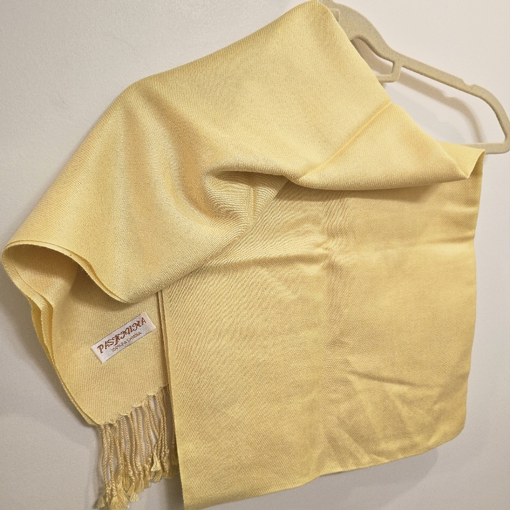 Canary Yellow 100% Pashmina Scarf 28” x 76”